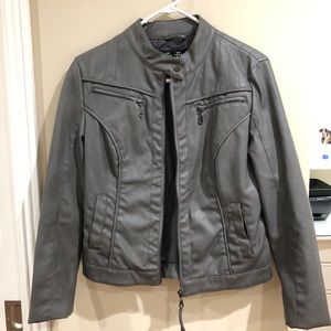 Grey leather jacket